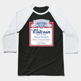 Bitcoin Beer Label Baseball T-Shirt